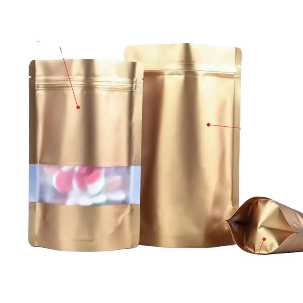 कैंडी गमी के लिए नए कस्टम 3.5 ग्राम मायलर बैग स्टैंड अप पाउच मैट जिपलॉक स्मेल प्रूफ जिपर बैग