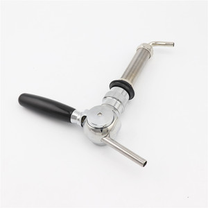 Homebrewベルギービール蛇口ボール型ドラフトビールタップ、長さ100mm G5/8 "シャンク銅クロームメッキフローコントロール - Product Image 5