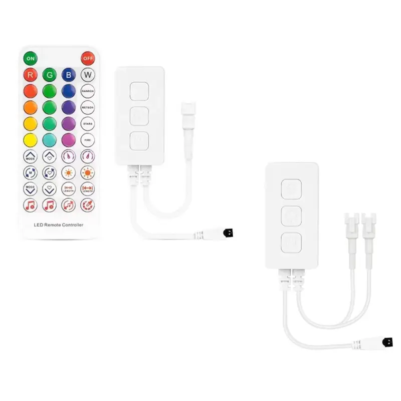 WS2812B WS2811 SM16703 UCS1903 SP611E Sync Music Controller Temporizador para LED Módulo Pixel Strip Light APP/Botão/Controle Remoto IR