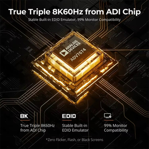 TESmart显示端口 + HDMI KVM交换机3监视器2台电脑USB 3.0 HDMI 2.1和DP 1.4 8K 60Hz 2端口KVM切换器 - Product Image 2
