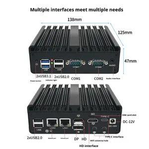 Zuverlässiger Industrie-IPC mit USB Typ-C Dual HD Display Port N150 N100 Aluminium Eingebetteter Lüfterloser Computer - Product Image 2