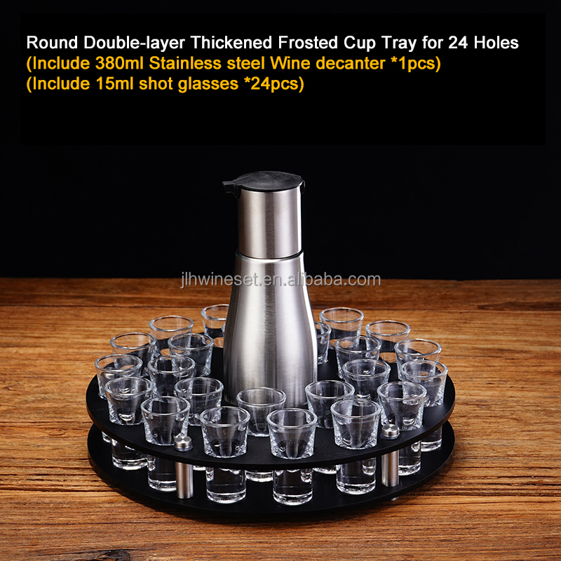 Round-24 holes+24 cups+1 decanter(stainless steel)