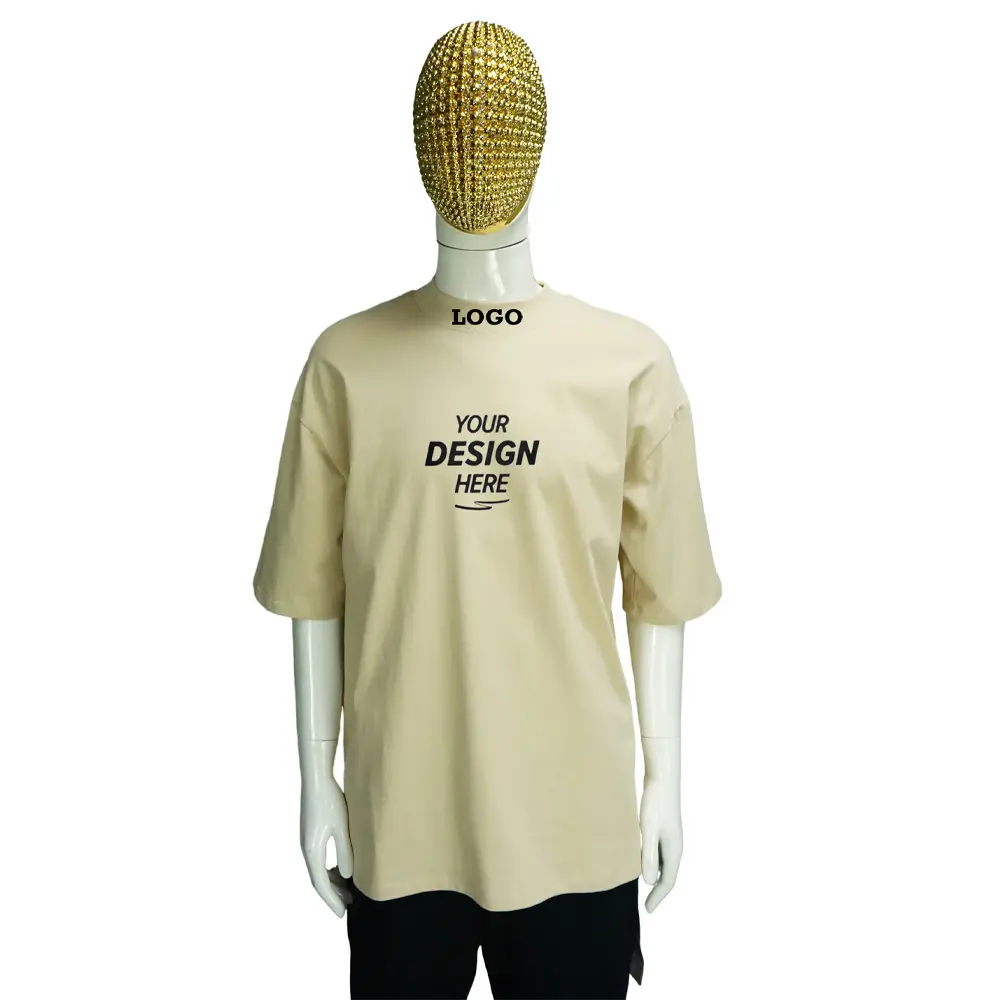 H2600 Custom baju kaos צב צוואר כבד משקל חולצות 100% כותנה רחבה גדולים מוק צוואר גולף t חולצות לגברים