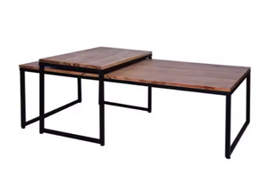 Modern Style Simple Design Living Room <strong>Rectangular</strong> White Top <strong>Nesting</strong> Metal Frame Coffee <strong>Table</strong> for Home Decor - Product Image 3