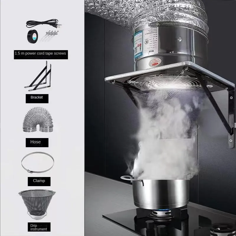 Rvs Ventilator Keuken Uitlaat Huishoudelijke Ventilator Eenvoudige Afzuigkap High-Speed Energiebesparende Ventilator