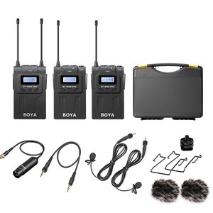 BOYA BY-WM8 Pro-K2 UHF ערוץ כפול Lavalier אלחוטי מיקרופון מערכת עם LCD מסך עבור Canon ניקון DSLR