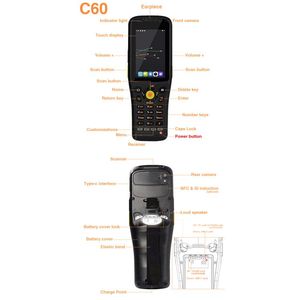 Cheap Rugged Qr Code Scanner 1d 2d <strong>Barcode</strong> PDAs Long Range <strong>Barcode</strong> Scanner C60 PDA - Product Image 5