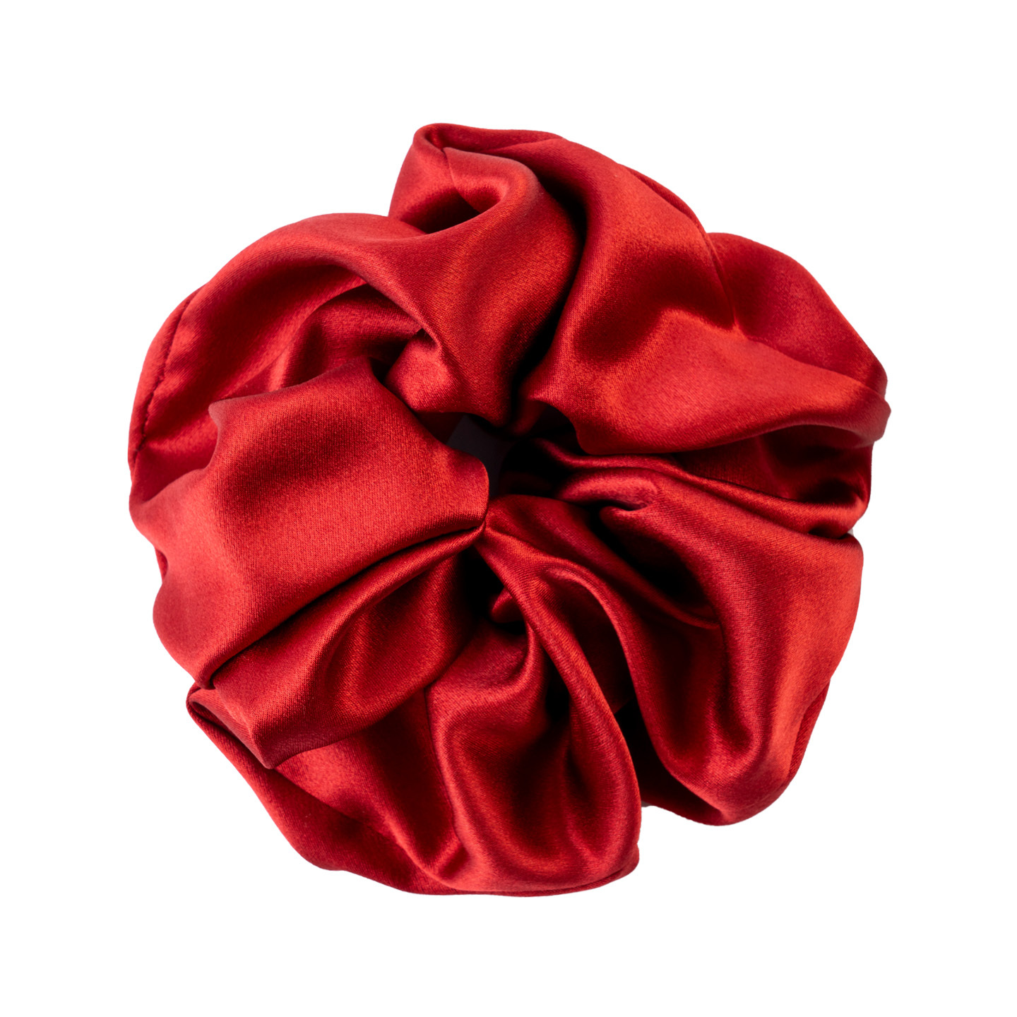Élastique à cheveux en soie rouge - 4 cm