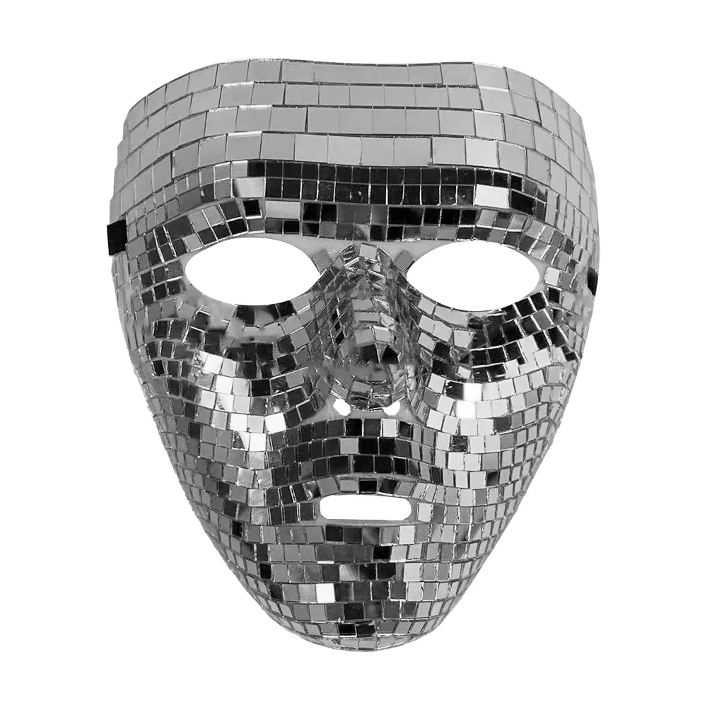 Maschera di carnevale di vendita calda mezza maschera per la festa di ballo Halloween Carnival Disco Ball Glitter Face Mask