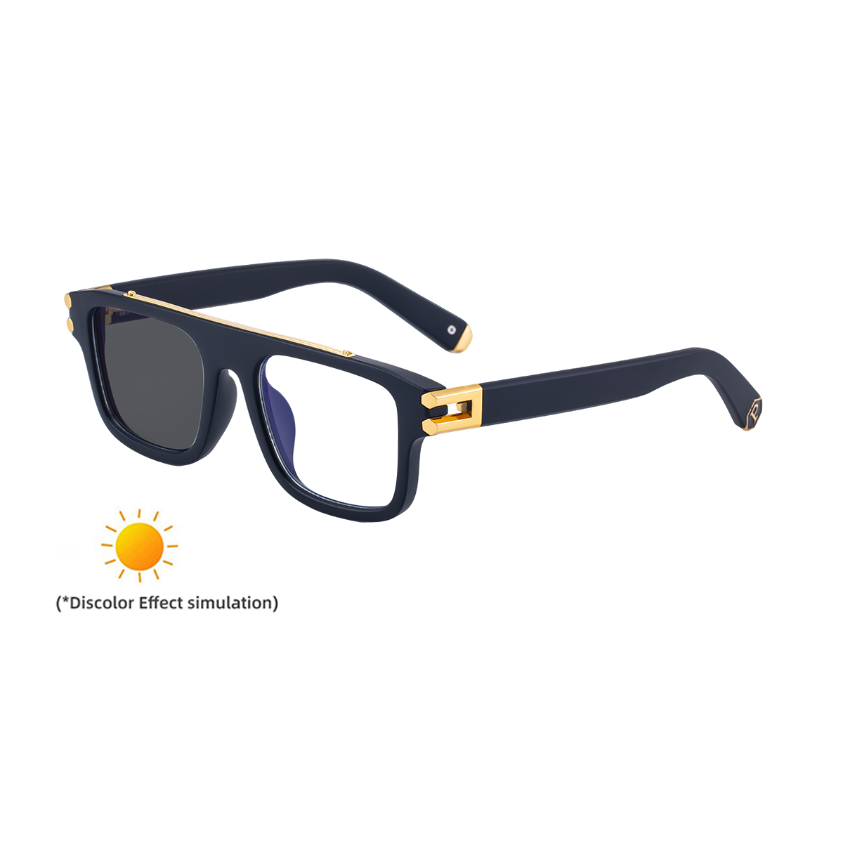 C1 Marco negro mate dorado que se vuelve gris