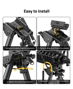 360 Degrees Adjustable Retractable Precision <strong>Bipod</strong> Qd <strong>Mount</strong> Hunting Universal Rotation Camera Tactical <strong>Bipods</strong> - Product Image 2