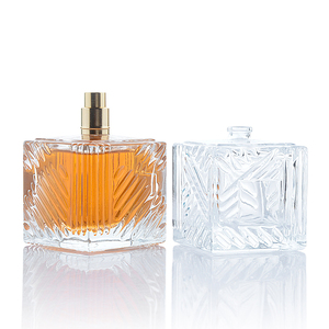 New Flat Styles Custom Reusable Clear <strong>Perfume</strong> Bottle <strong>l</strong> 100ml square Shape Transparent <strong>Perfume</strong> Bottle with Lid - Product Image 1