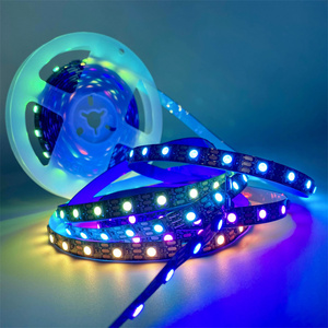 WS2812 LED rgbic 5V 10mm แอดเดรส RGB SMD 5050ไฟเส้น LED 60พิกเซลกันน้ำ - Product Image 2