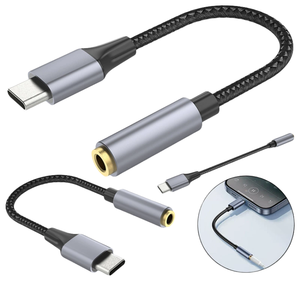 适用于iPhone 15三星Galaxy S24 S23 Ultra的USB C型至3.5毫米辅助适配器C 3 5插孔音频电缆耳机电缆转换器 - Product Image 1