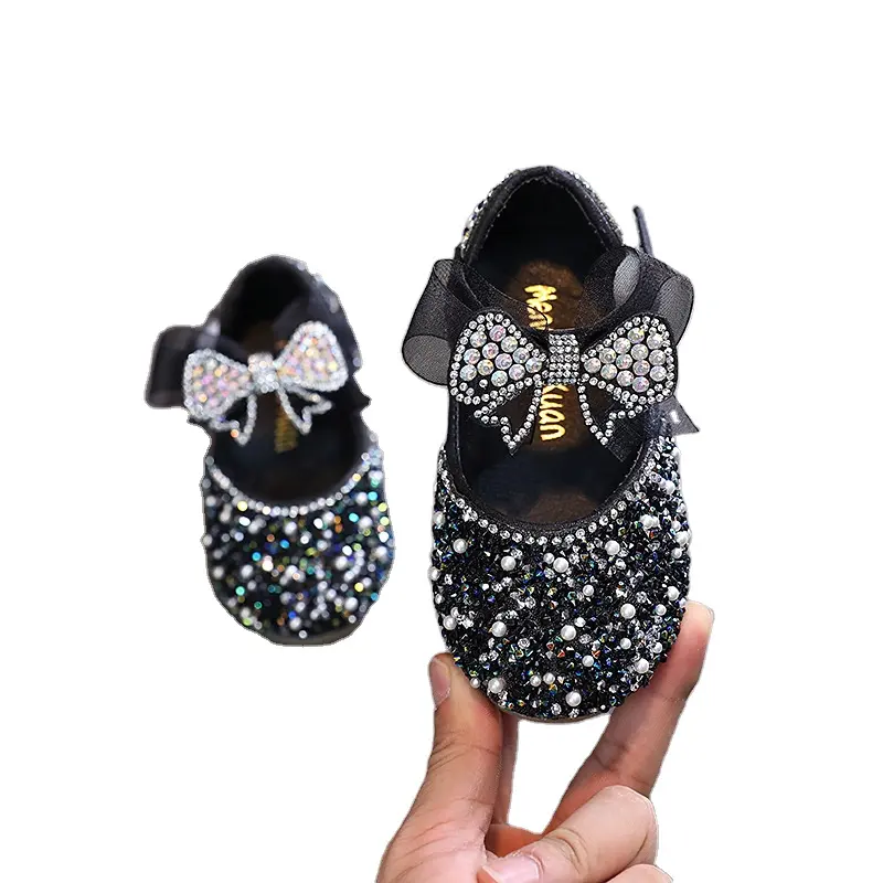 2024 nuevas sandalias de princesa, calzado para niñas, cinta de cuero, lazo, zapatos para niñas, zapatos para bebés