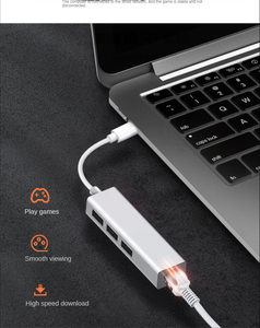 Convertitore hub 3.0 USB tipo-c per porta di rete convertitore 4 in1 tipo c hub con 100M scheda di rete porta rj45 - Product Image 5
