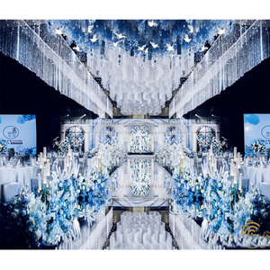 Đám cưới xếp nếp vải trần treo lên sóng hình dạng trần trang trí ống và treo lên phông nền cho đám cưới và các sự kiện - Product Image 1