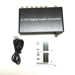 192kHz DAC 5.1CH Digital Audio Converter <strong>Decoder</strong> Coaxial / Toslink To 2.0 Analog 3.5mm Jack <strong>Output</strong> With Volume Control