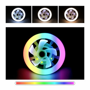Ventilador de techo decorativo con control remoto LED para el hogar moderno con luces, 5 aspas, tricolor, RGB, direccionable, lámpara de ventilador LED E27 - Product Image 4