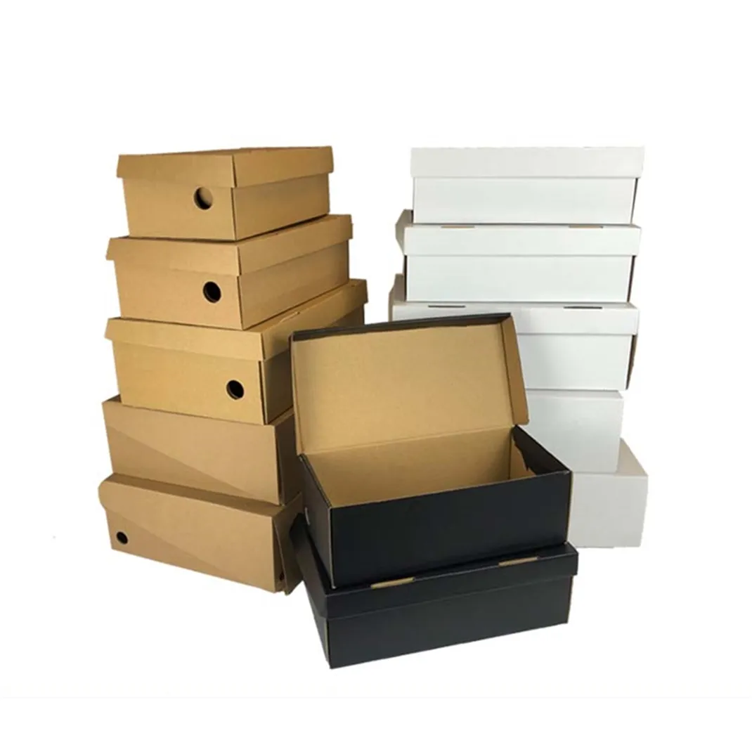 Wholesale Strong Cheap Corrugated Kraft Shoe Box Custom Plain Paper Box for Shoes