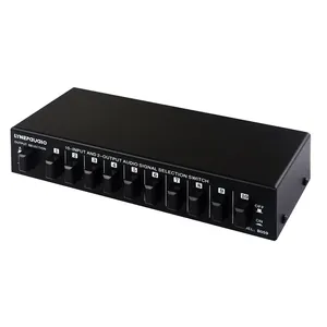 Conmutador de selección de señal de audio de 10 entradas/2 salidas Interfaz RCA bidireccional Conmutador de audio/altavoz Producto Accesorios de audio y video