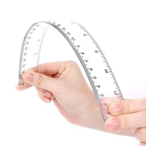 Özel esnek cetvel 30 cm 12 inç düz şeffaf plastik cetvel kiti öğrenci okul ofis için ambalaj ile ölçme aracı - Product Image 2