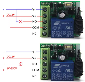 Mini 1CH Relais Empfänger modul Universal Wireless 433 MHz HF-Sender Fernbedienung Kunststoff Metall Lerncode DC 12V
