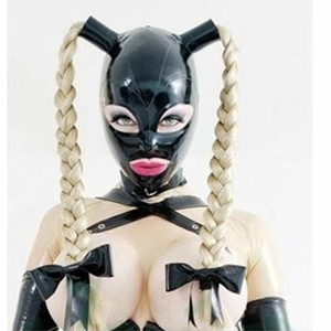 Gotik tarzı bükülmüş örgü yetişkin erotik lateks başlık maskesi BDSM esaret parti performans sahne - Product Image 4