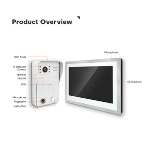 Intercomunicador de Audio bidireccional de 10,1 pulgadas compatible con detección de movimiento con sistema de teléfono de videoportero de alarma para Villa - Product Image 3