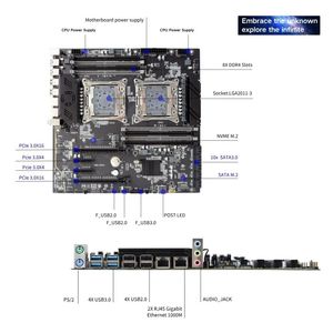Pandl ชุดคอมพิวเตอร์ตั้งโต๊ะสี่ช่องใหม่ Xeon E5 V4คอมโบ DDR4 ECC 4X16GB 2400MHz เมนบอร์ด X99 2699v4ซีพียูคู่ - Product Image 5