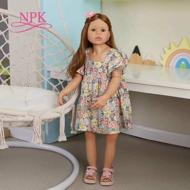 NPK 98CM 진짜 아기 원래 걸작 인형 유아 공주 아기 소녀 3-4 세 드레스 모델 공 관절 전신