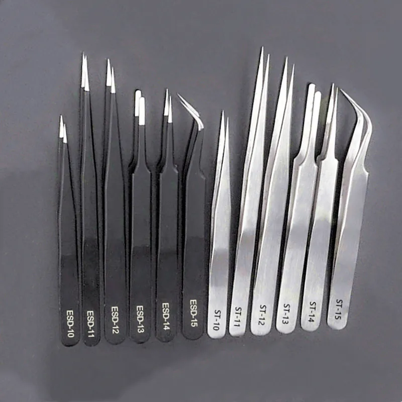 OEM Professional Beauty Salon Stainless Steel Anti Static Tweezer Tweezer ESD Tweezers