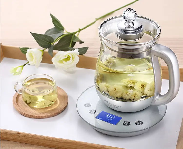 Electric Teapot Kettle 1.8L Touch Panel SUS 304 Electric Water Milk Kettle Coffee & Tea Sets Glass Life Element CN;GUA D10-6 1.8