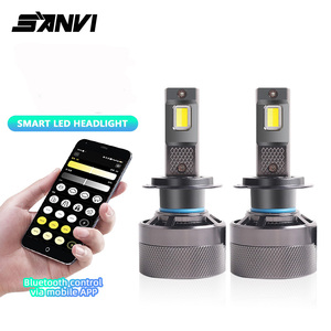 SANVI yeni LED farlar ampuller çift renkli çip App 6000K-4300k-3000K H11/H7/App kontrolü ile 9005/9006 ampuller - Product Image 1
