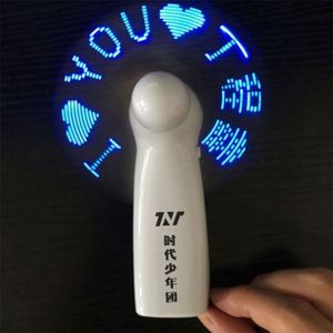Nuevo Mini portátil práctico LED personalizado batería promoción ventilador programable texto Flash pantalla portátil eléctrico LED mensaje ventilador - Product Image 3