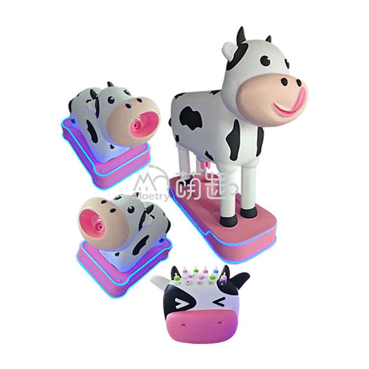 Activité de traite de vache pour les tout-petits, parc d'attractions