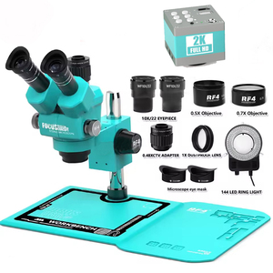 Cámara HD 2K, microscopio Trinocular con USB, almohadilla de silicona, 6555PRO MAX 6.5X-55X, llave de bloqueo de Zoom, ocular, lente ajustable, polvo - Product Image 1