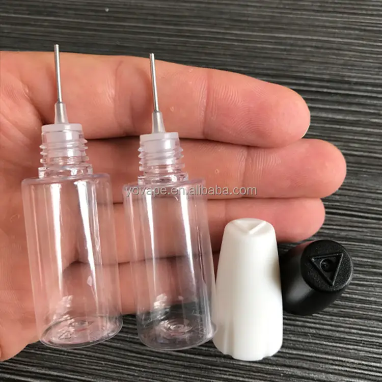 Şeffaf dikiş dişli yağı jel çocuk geçirmez güvenli kap 10ml 15ml 20ml 30ml sıkmak temizle aplikatör ucu PET iğne plastik şişe