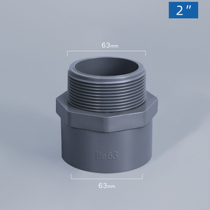 2 Inch PVC Schedule 40 MPT X <strong>S</strong> Male Adapter IBC Tank Fitting Pipe <strong>Coupling</strong> in Stock - Product Image 2
