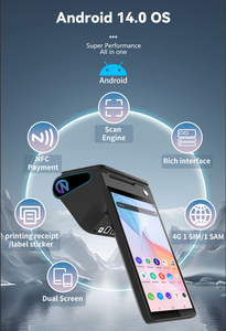 Z108 Google GMS 8 Pouces Android 13/14 тактильный POS-терминал, Intégre 80 Imprimante/NFC/QR-код, комманд - Product Image 5