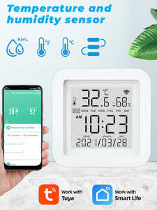 Termómetro higrómetro Alexa Google para escritorio, pantalla LCD, Sensor de temperatura y humedad, Wifi, hogar inteligente - Product Image 3