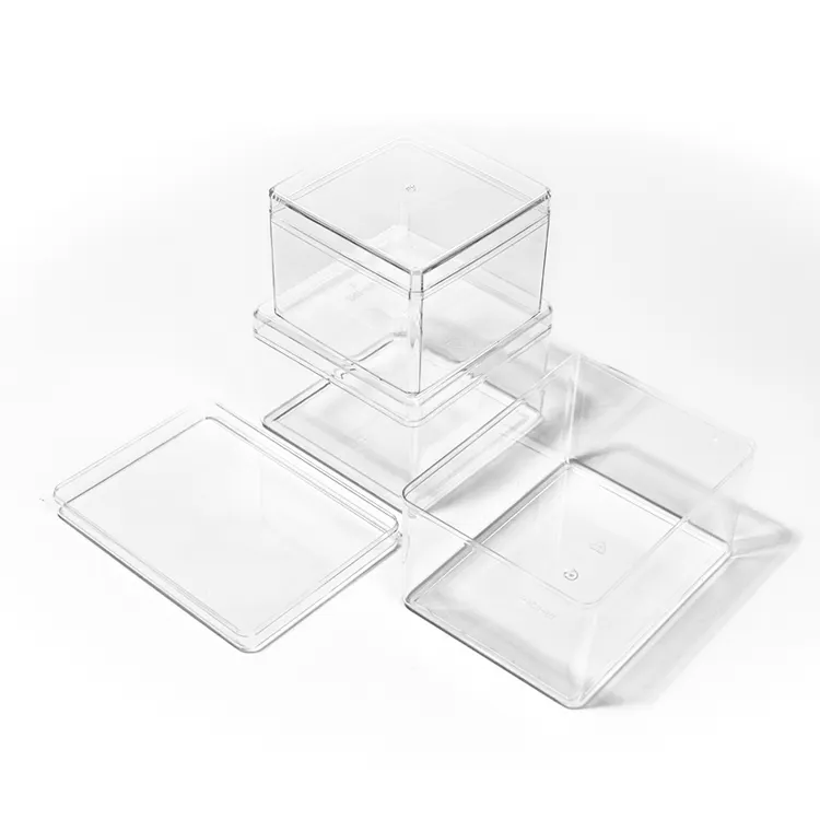 디저트 비스킷 샌드위치 포장을위한 도매 투명 플라스틱 케이크 상자