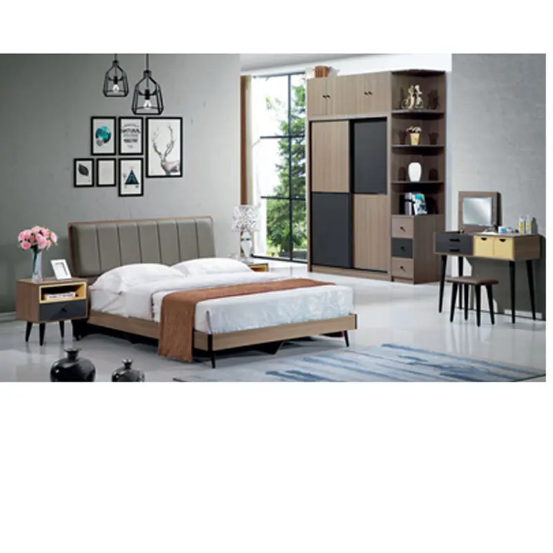 Popular Chinese Supplier Latest Full Bedroom Set Wood Cabinet Bedroom Furniture Set For Home