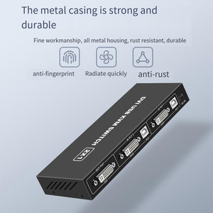 2合1 4K KVM DVI开关铝合金USB键盘鼠标打印监视器多功能切换屏幕，用于两台计算机 - Product Image 2