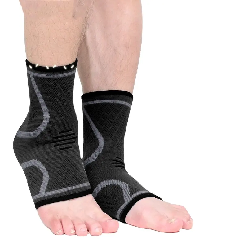 OLLAS Suporte de tornozelo esportivo para perna em metal turmalina recuperação preta