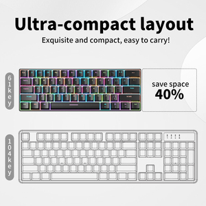 60% mới cơ khí USB Type-C chơi game Bàn phím RGB Backlit mini thiết kế Thiết bị chuyển mạch màu Đỏ Ergonomic cắm chơi cho máy tính xách tay/máy tính bảng kết hợp - Product Image 3