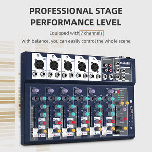 KAIKA F7-USB-2 Professional DJ Audio Interface <strong>Mixer</strong> 7 Channels Stereo Music Console for Music Event Power Mixing Console