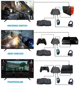Ni Ni anahtarı için klavye fare adaptörü dönüştürücü x-box bir P S3 x-box 360 P4 konsolu USB C portu ile destek ses 3.5mm - Product Image 2