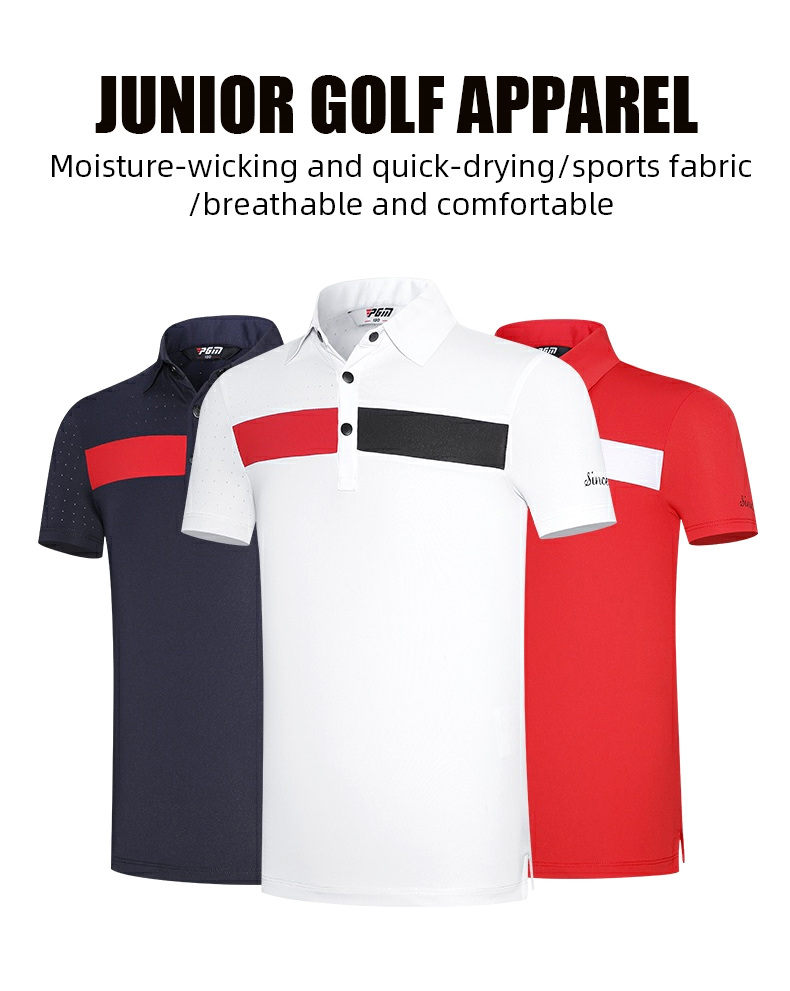 PGM YF595 custom manufacturer short sleeve junior golf shirts polo boys
