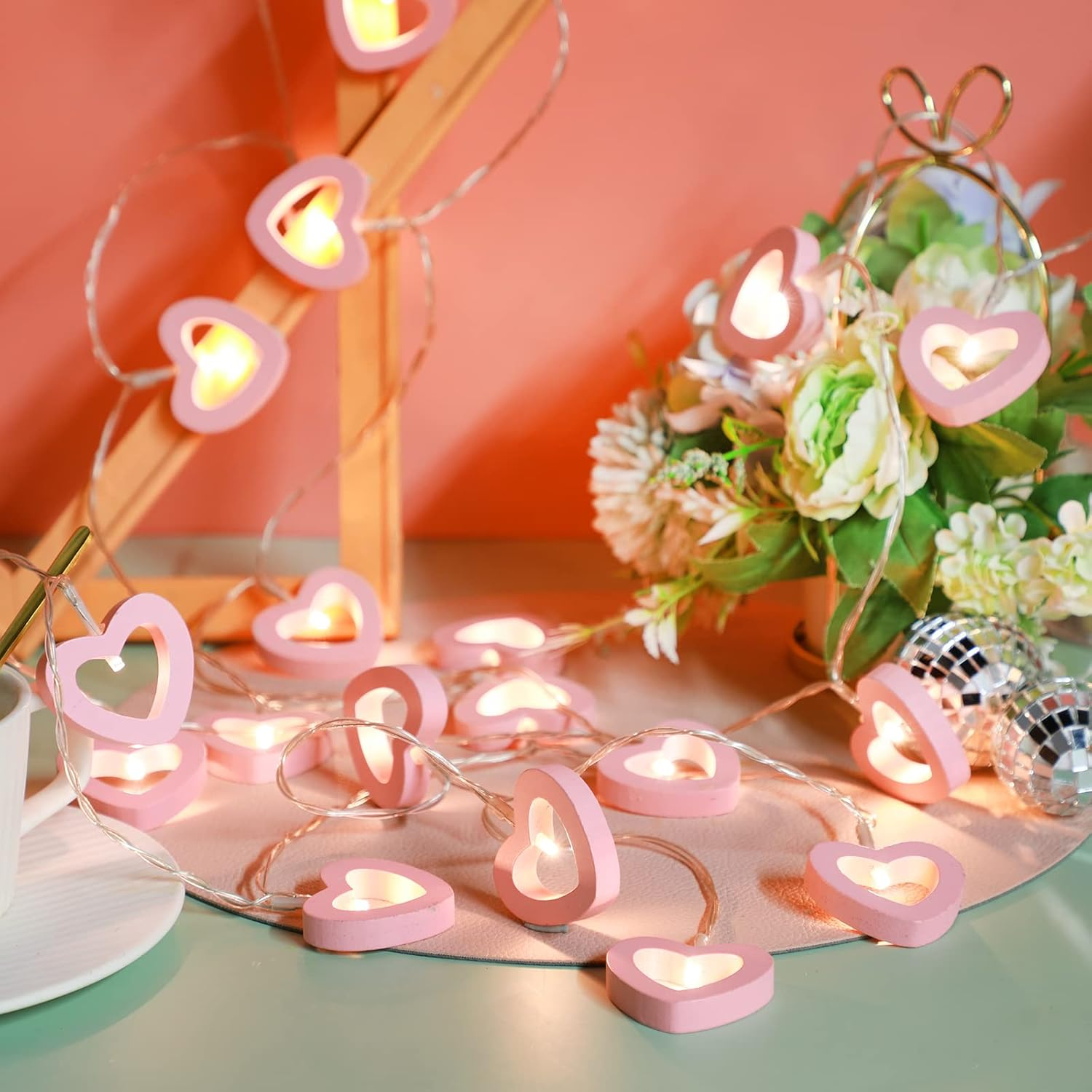 corazones rosados